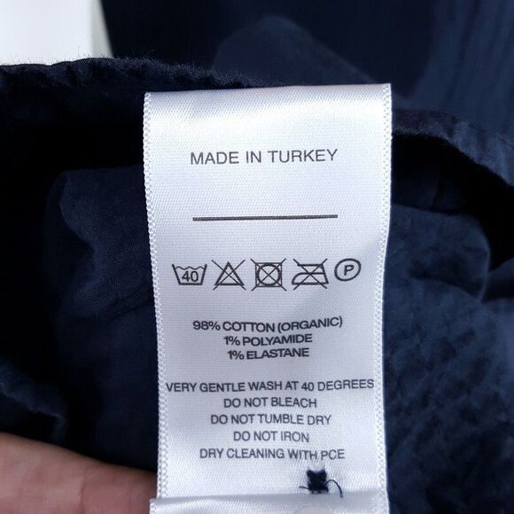 NN07 Shirt Mens XXL Navy Button Up Seersucker Short Sleeve FREDDY $210 - Picture 7 of 10